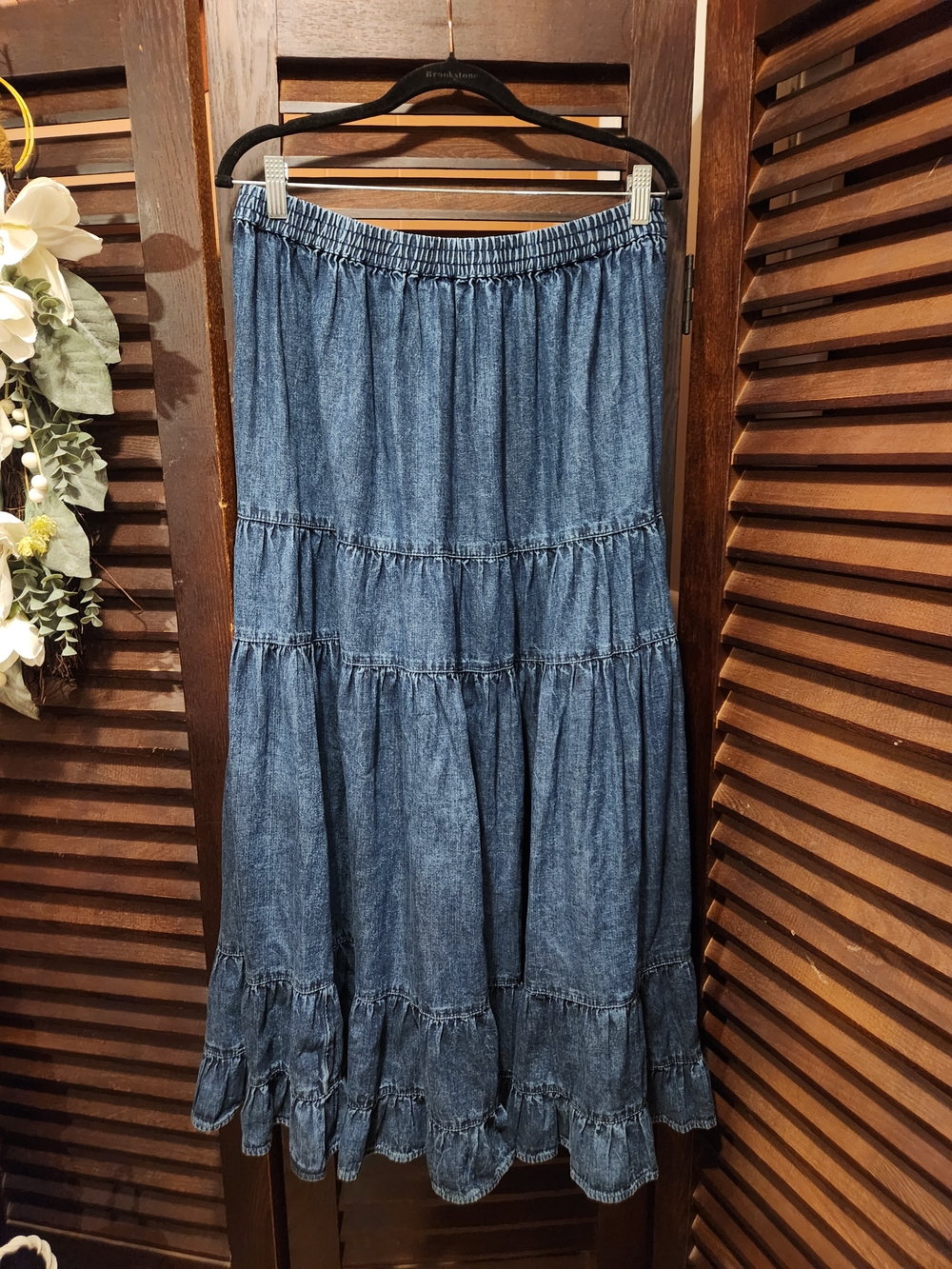 American Eagle Outfitters Denim Tiered Maxi Skirt - Blue - Picture 3 of 3